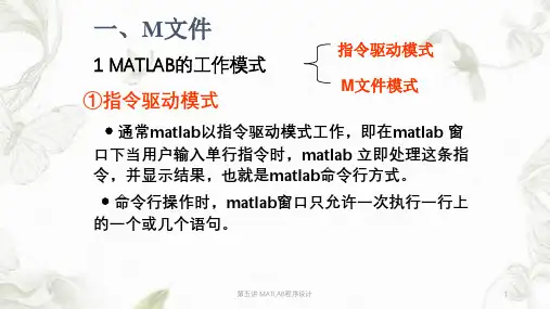 第五讲MATLAB程序设计ppt课件