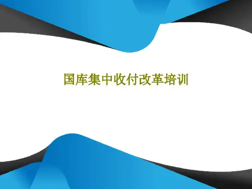国库集中收付改革培训54页PPT