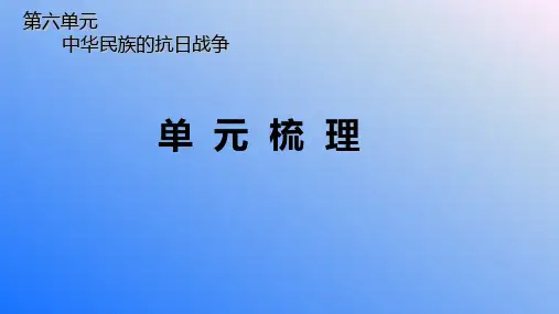 统编部编版历史八年级上册历史第六单元《中华民族的抗日战争》单元梳理