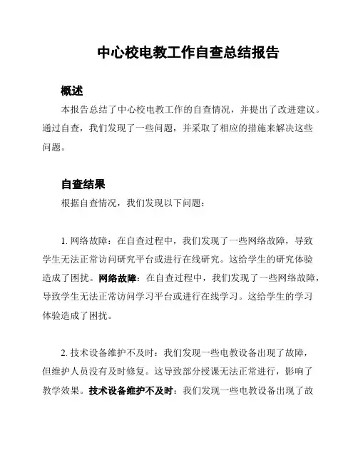 中心校电教工作自查总结报告