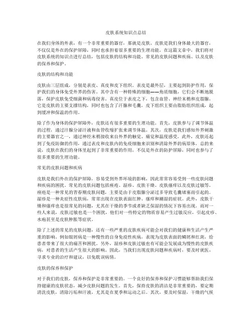 皮肤系统知识点总结