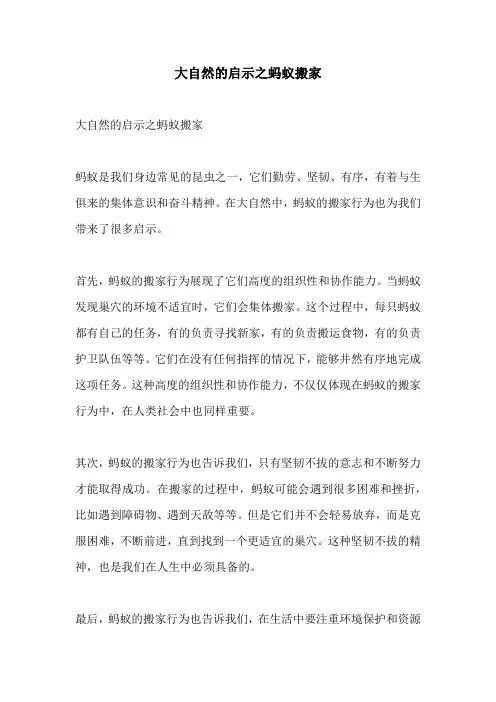 大自然的启示之蚂蚁搬家