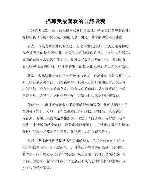 描写我最喜欢的自然景观