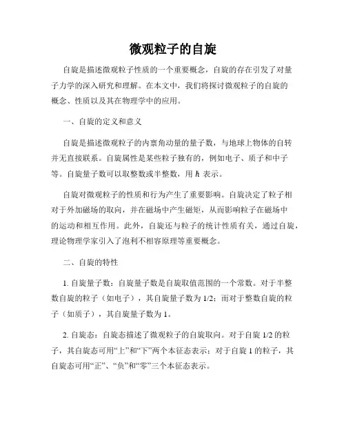 微观粒子的自旋