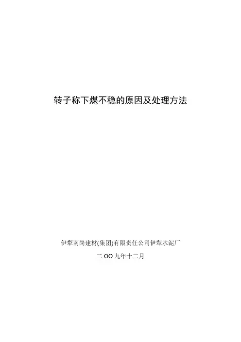 转子称下煤不稳的原因及处理方法