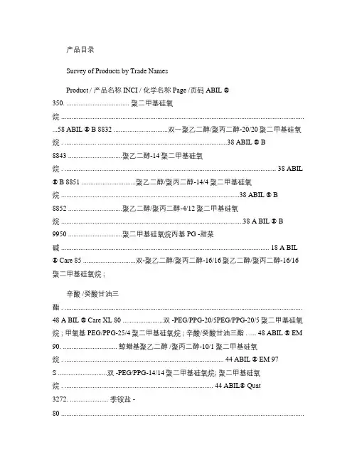 上海渠畅贸易-赢创德固赛PP产品目录.