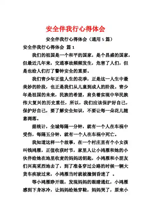 安全伴我行心得体会