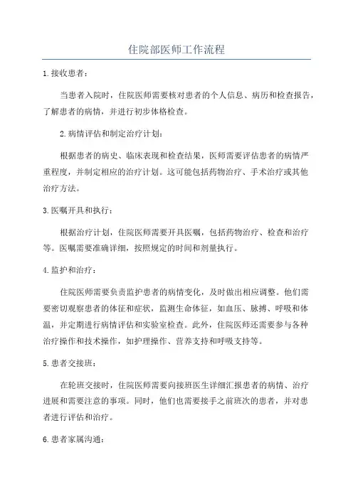 住院部医师工作流程