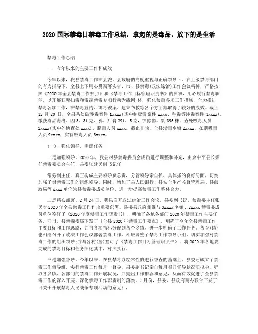 2020国际禁毒日禁毒工作总结,拿起的是毒品,放下的是生活