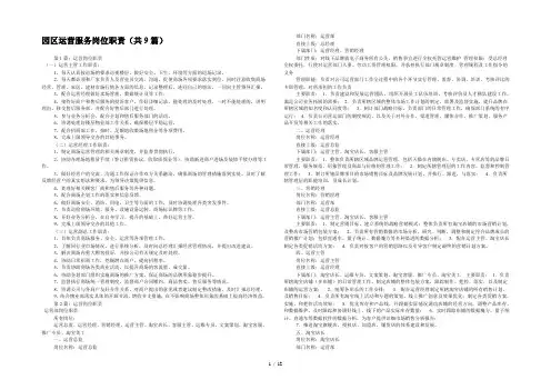 园区运营服务岗位职责(共9篇) 