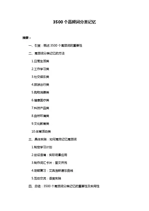 3500个高频词分类记忆