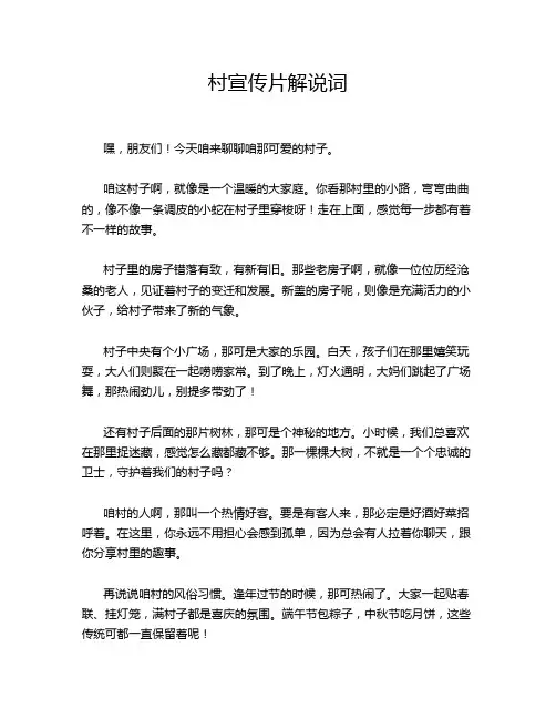 村宣传片解说词