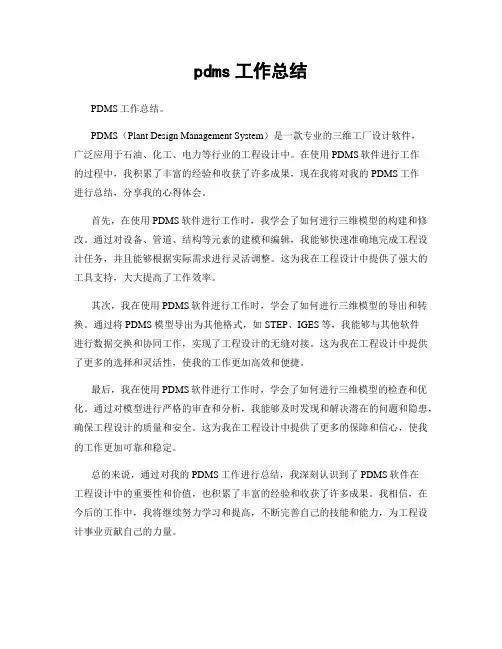 pdms工作总结