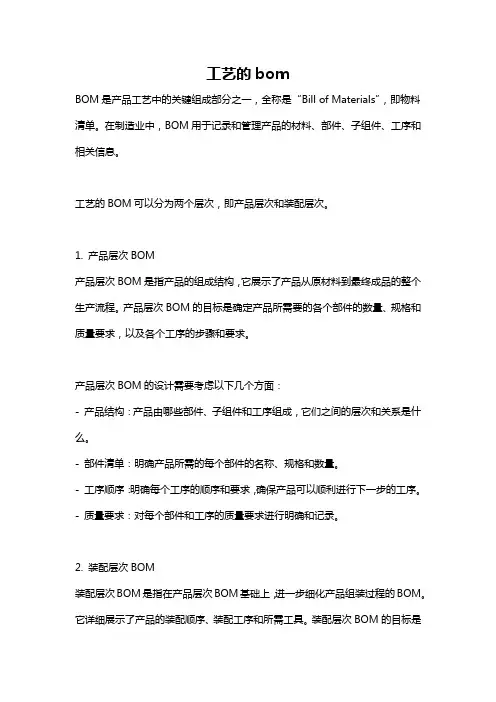 工艺的bom