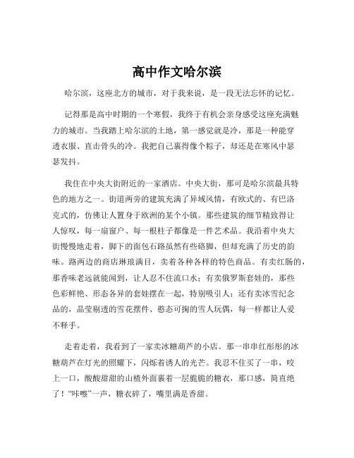 高中作文哈尔滨