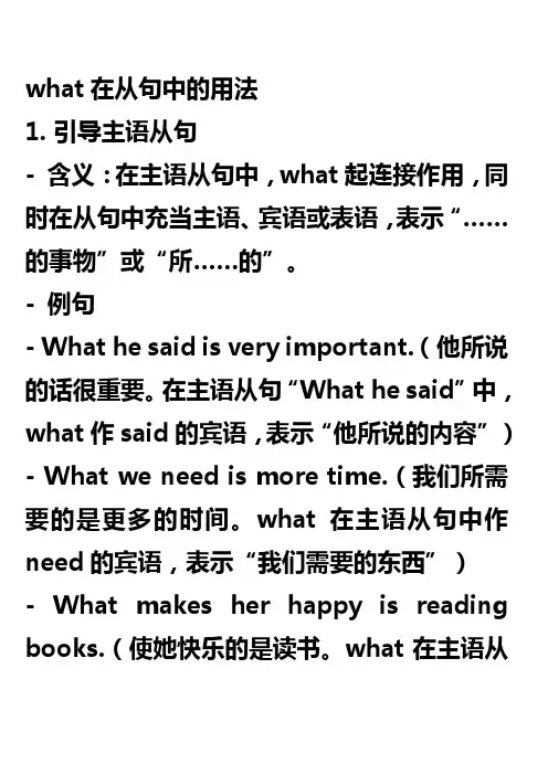 what在从句中的用法 