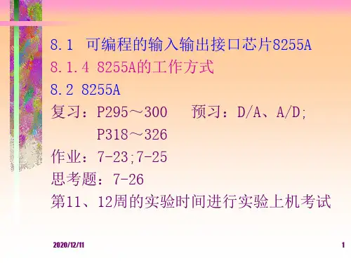 可编程的输入输出芯片8255APPT教学课件