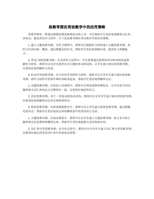 思维导图在英语教学中的应用策略