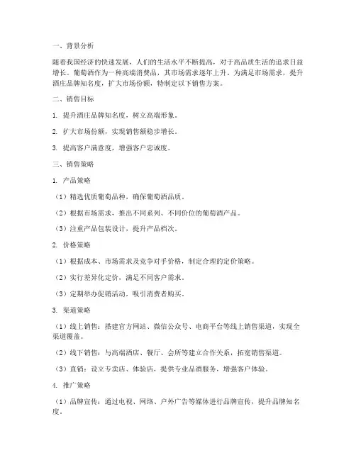 酒庄的销售方案