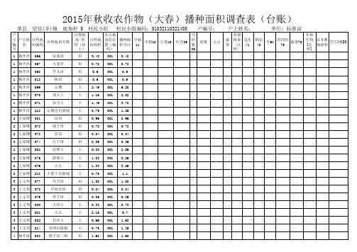 秋收农作物(大春)播种面积调查表台账
