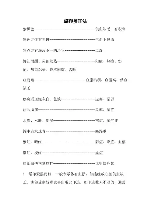 中医养生保健专业《罐印辨证法》