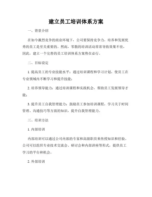 建立员工培训体系方案