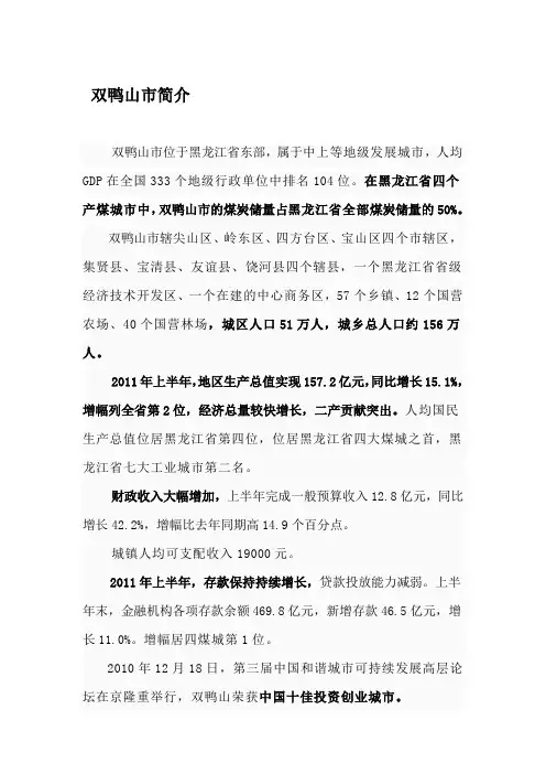 双鸭山市简介
