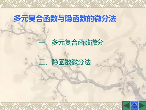 高等数学(第三版)课件：多元复合函数与隐函数的微分法