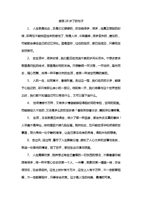 感慨28岁了的句子