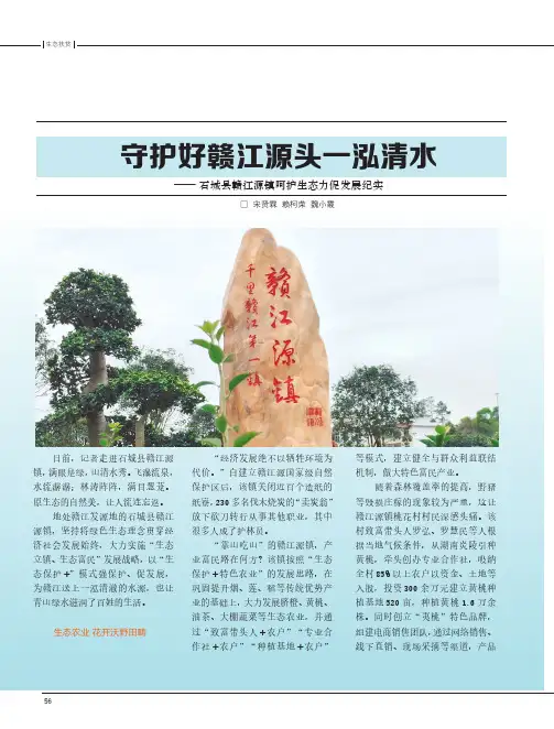 守护好赣江源头一泓清水——石城县赣江源镇呵护生态力促发展纪实