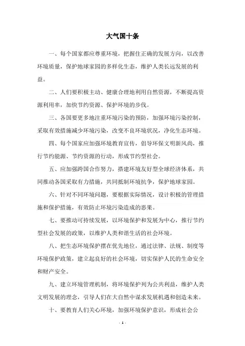 大气国十条