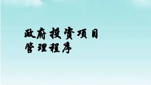 政府投资项目建设管理ppt课件