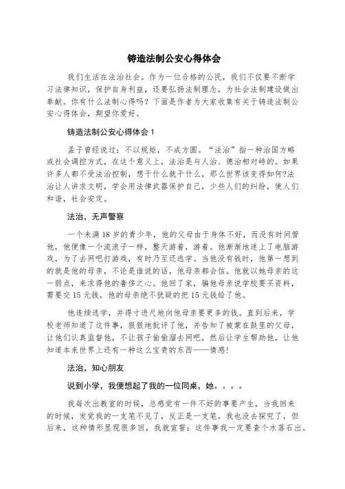 锻造法制公安心得体会