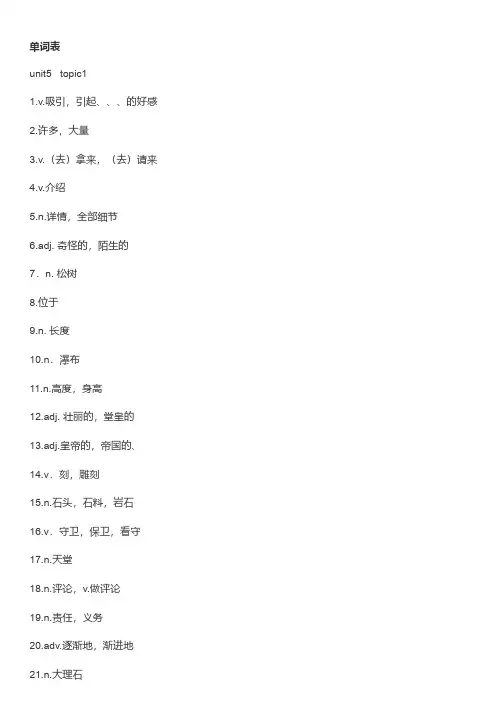 仁爱版九年级英语下全册知识点精讲
