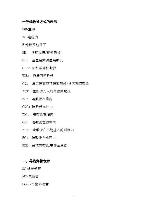 电气线路敷设方式
