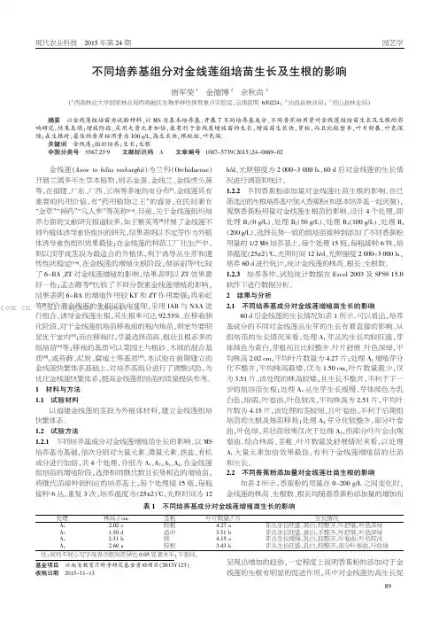 不同培养基组分对金线莲组培苗生长及生根的影响