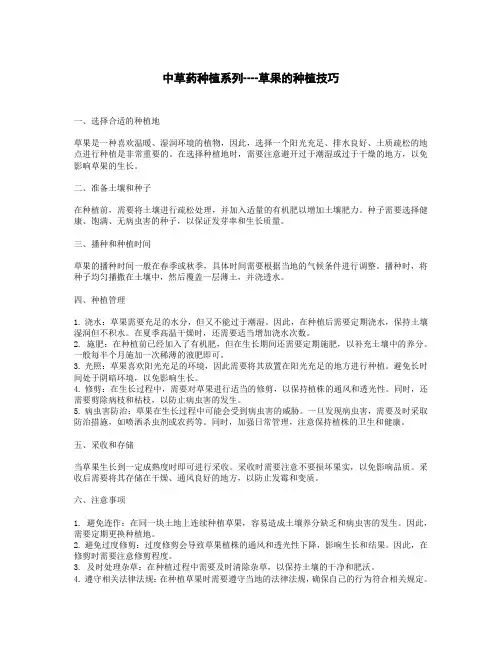 中草药种植系列----草果的种植技巧