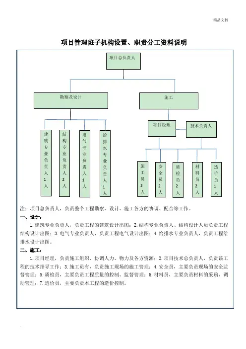 项目总承包EPC-项目管理班子机构设置