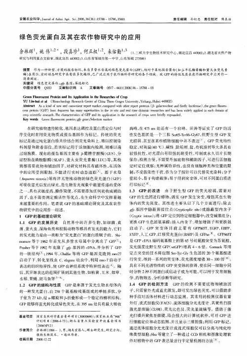 绿色荧光蛋白及其在农作物研究中的应用
