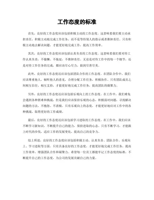 工作态度的标准
