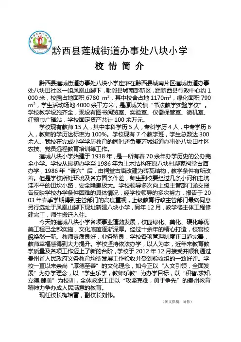 黔西县八块小学校情简介