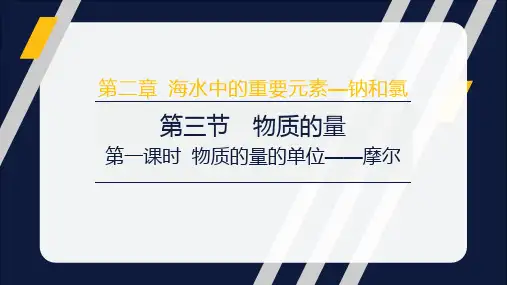 物质的量的单位——摩+课件+2022-2023学年高一上学期化学人教版(2019)必修第一册