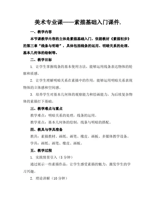 美术专业课——素描基础入门课件.