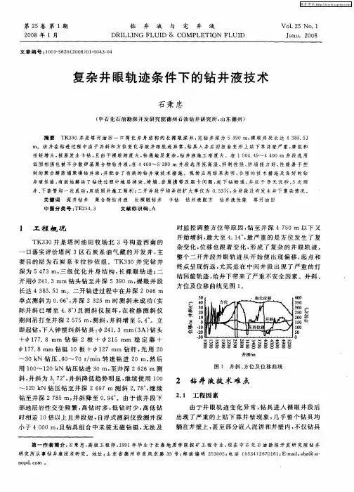 复杂井眼轨迹条件下的钻井液技术