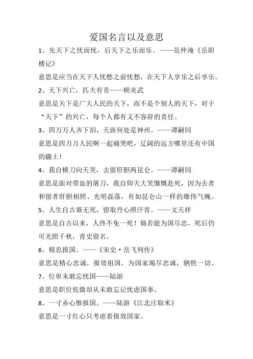 爱国名言以及意思