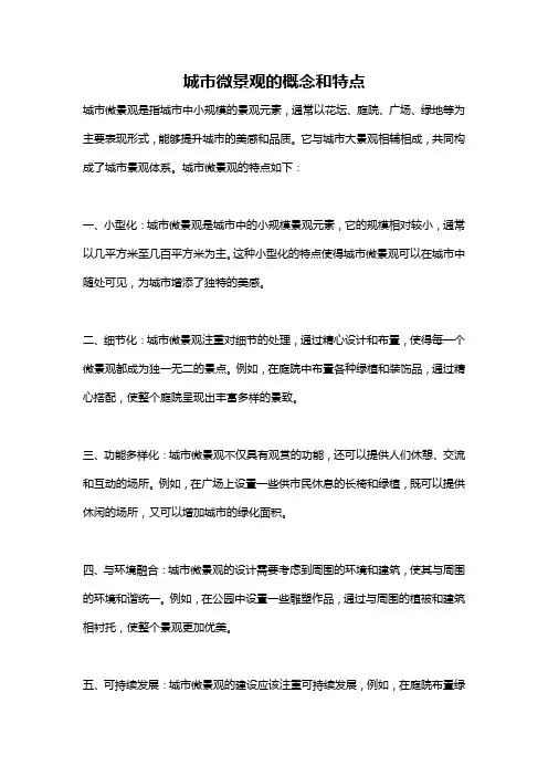 城市微景观的概念和特点