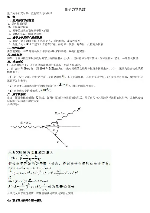 量子力学总结