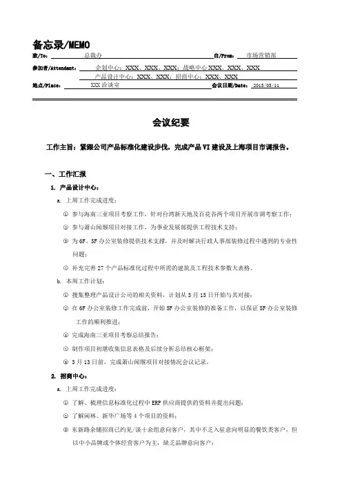 会议记录模板