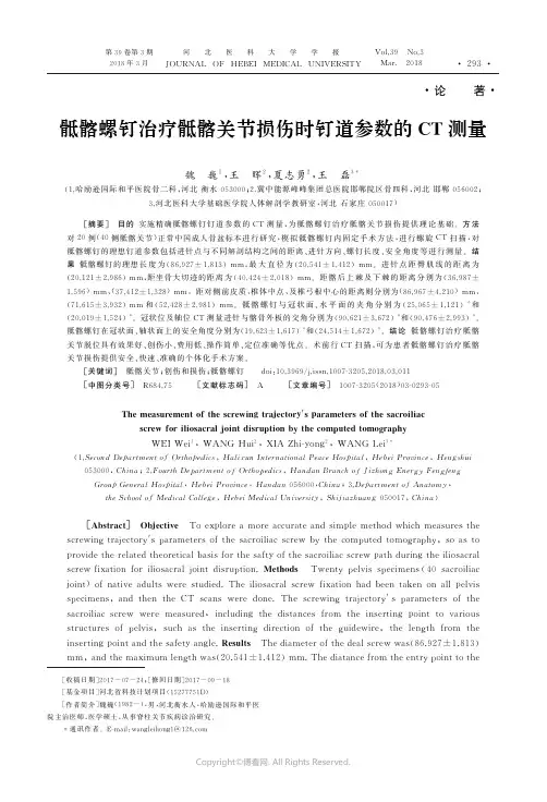 15971193_骶髂螺钉治疗骶髂关节损伤时钉道参数的CT测量