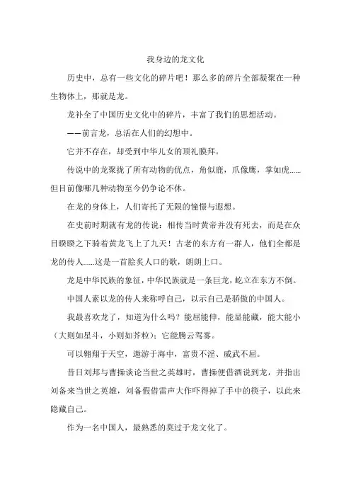 我身边的龙文化--作文